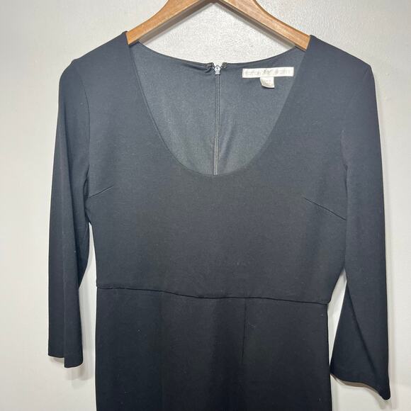Boston Proper Dress Little Black Form Fitted Scoop Neck Evening Office Dressy 8 - Picture 2 of 6